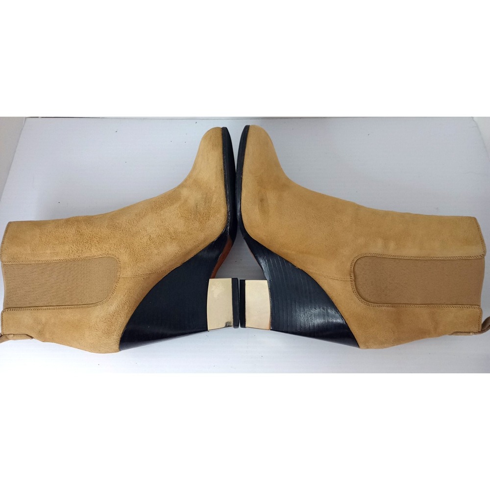 Givenchy Suede Chelsea Ankle Boots Tan Block Heel Resoled No Size Tag Measure 38 - Picture 5 of 15